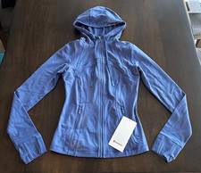 Lululemon Define Hooded Jacket Nulu Hip Length Brilliant Blue Women's Size 6 NEW