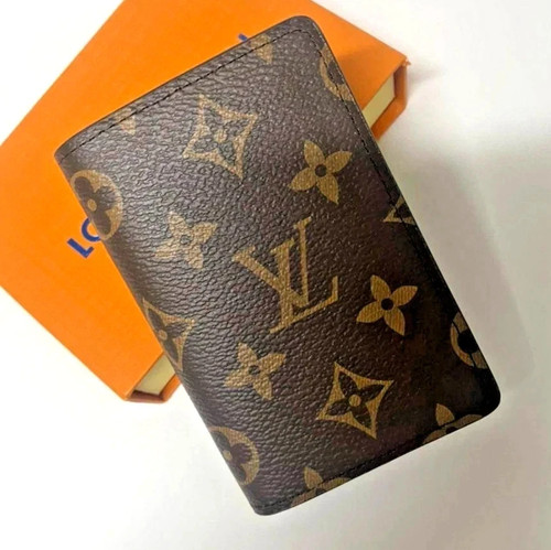 Louis Vuitton Monogram Brown Leather Pocket Organizer Mens Wallet