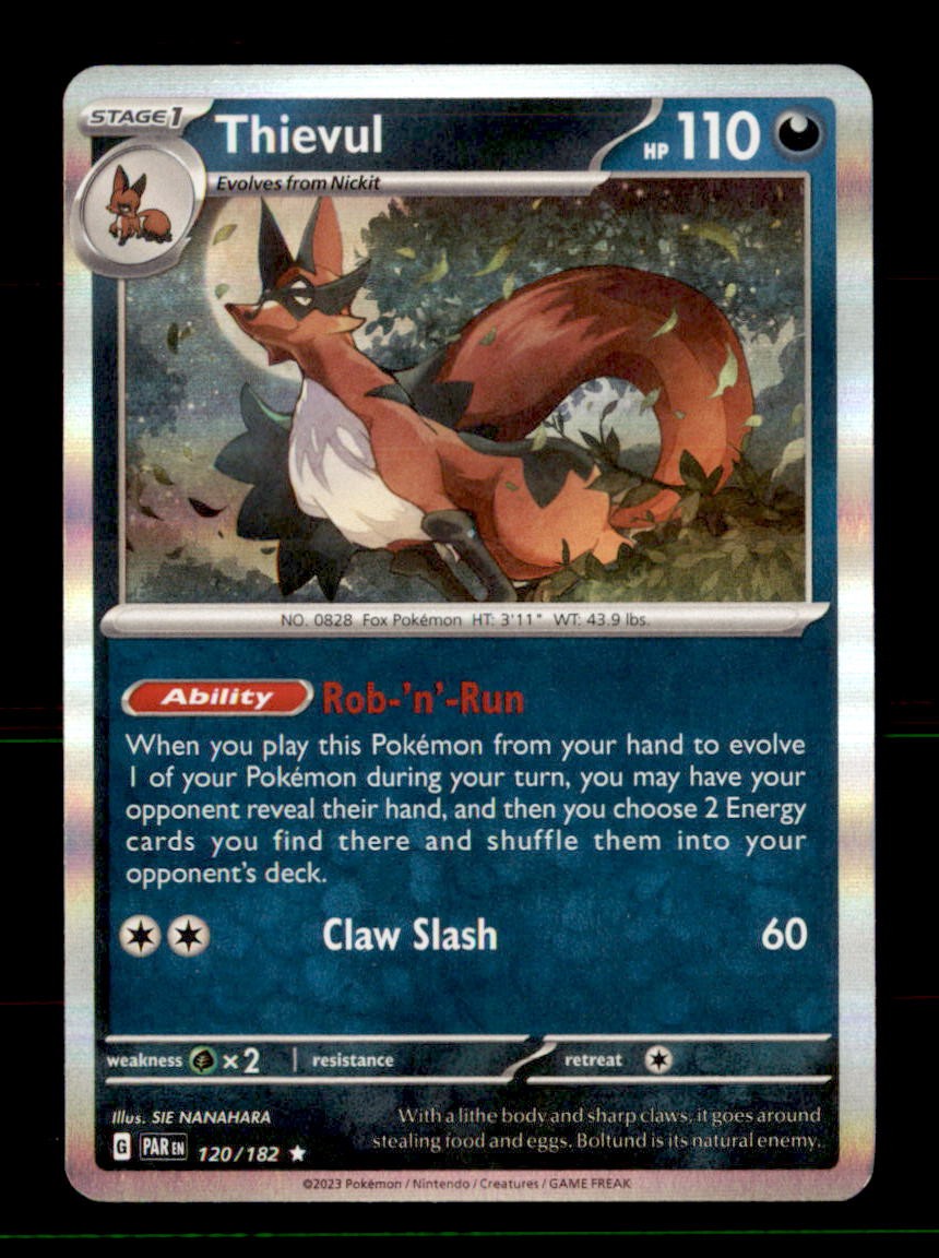 Thievul 120/182 Rare Paradox Rift Pokemon Holo Near Mint