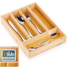 Besteckeinsatz Besteckorganizer für Schublade aus Holz 25x35 cm
