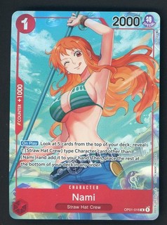 One Piece OP01 Romance Dawn Nami Rare Pre Errata OP01 016 En Alpha " Reveal 1 "