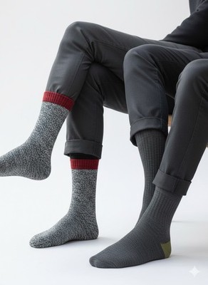 Windsor Gold Toe Wool Blend Outdoor Socks 3 Pairs Men's Gray Red Charcoal 10-13