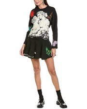 Valentino Wool & Silk-Blend Shift Dress Women's Black 36