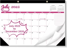 Desk Calendar 2025-2026 ,  Wall Calendar 2025 Large Size 17" X 12" Covers July 2