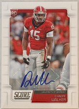 D'Andre Walker 2019 Panini Score Football Auto RC Rookie Card Georgia Bulldogs. rookie card picture