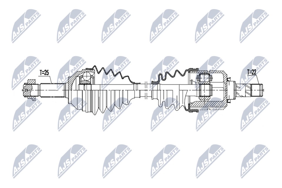 Fits NTY NPW-DW-069 DRIVE SHAFT