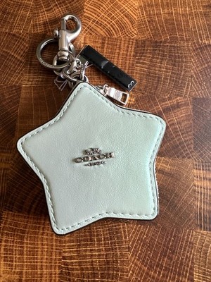 Coach Star Bag Charm Coin Case Pouch In Silver/Green CBL91 | eBay