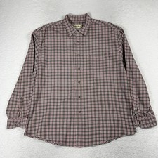 Eddie Bauer Men's Size XL Tall Red Plaid Long Sleeve Shirt Wrinkle Resistant