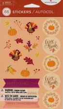 Thanksgiving, 4x 6", scrapbook stickers, 66/pk - American Greetings 32411