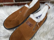 Chestnut Brown Faux Leather Slip On Fashion Slippers