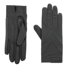 Isotoner Women's Smartdri Chevron Shortie Touchscreen Gloves Charcoal