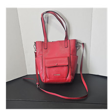 Steve Madden Red Pebbled Shoulder Bag Detachable Strap crossbody