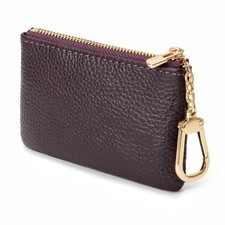 Leather Coin Purse with Key Chain Small Change Purse Card Holder Wallet