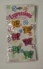 Vintage NIP Plastic Hair Clip Barrette Butterfly 90s Multicolor 1999 Expressions