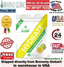 BRAVENLY HYDRATE Lemon Lime Hydration/Muscle Recovery/Performance - New/Sealed🔥
