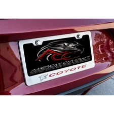 Plate Frame Red C-Fiber 'Coyote' Inlay for 2015-2016 Ford Mustang [Stainless]