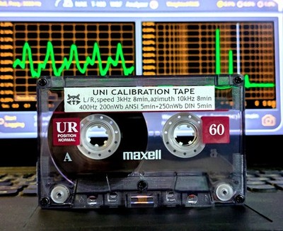 UNI 5in1 Test/Calibration tape, two 0dB standards: ANSI+DIN REF + speed, azimuth