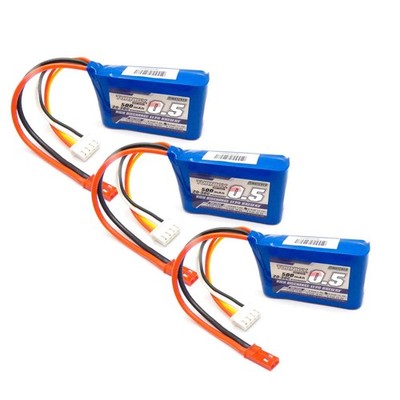 3pcs Turnigy 500mAh 3S 11.1V LiPo Battery 20C (JST Connector)