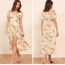 Reformation pearl aurora Cream Floral Maxi Dress