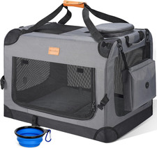 32-Inch Portable Collapsible Dog Crate: Travel Dog Crate Soft-Sided for Medium L