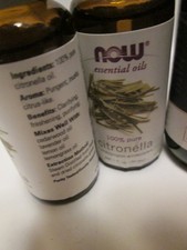 Lot of 2 NOW essential oils 100 pure citronella 1 oz. each