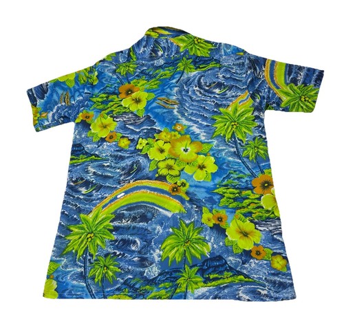 Size Medium Vintage JC Penney Hawaiian Shirt Polyester Tropical Aloha 70’s - Picture 6 of 8