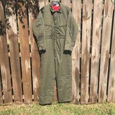 Vintage Vanderbilt Insulated Coveralls Olive Green Quilted Lining Men's Workwear