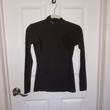 Under Armour Womens Mock LS Slate Grey Tee Fitted Base Layer Med. EPOC USA made