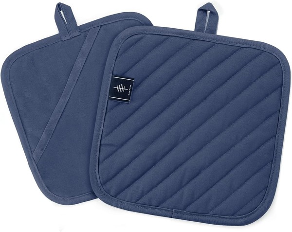 Topflappen Baumwolle Anti-Rutsch 20X20Cm KüChenzubehöR 2Er Set Blau-image