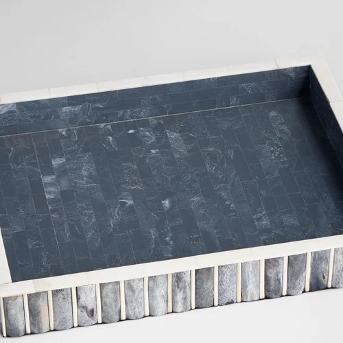 Cyan Design 11837 Lapis Blue and White Tray, Small - Picture 3 of 7