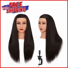 MANNEQUIN HEAD HUMAN HAIR 26" - 28" Styling Training Doll Synthetic Hairdresser