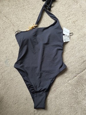 Damen Neckholder Badeanzug schwarz Größe XS/S neu mit Etikett UVP 25,99 £ 