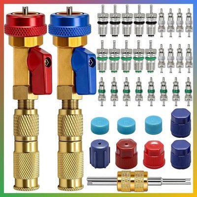 Valve Core Remover Installer Tool Kit 37Pcs Multicolor HVAC Car AC R134a