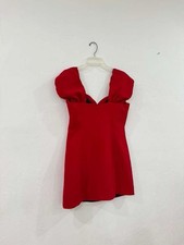 New ZARA Woman Red Sweetheart Neckline Mini Dress Off the Shoulder Size L