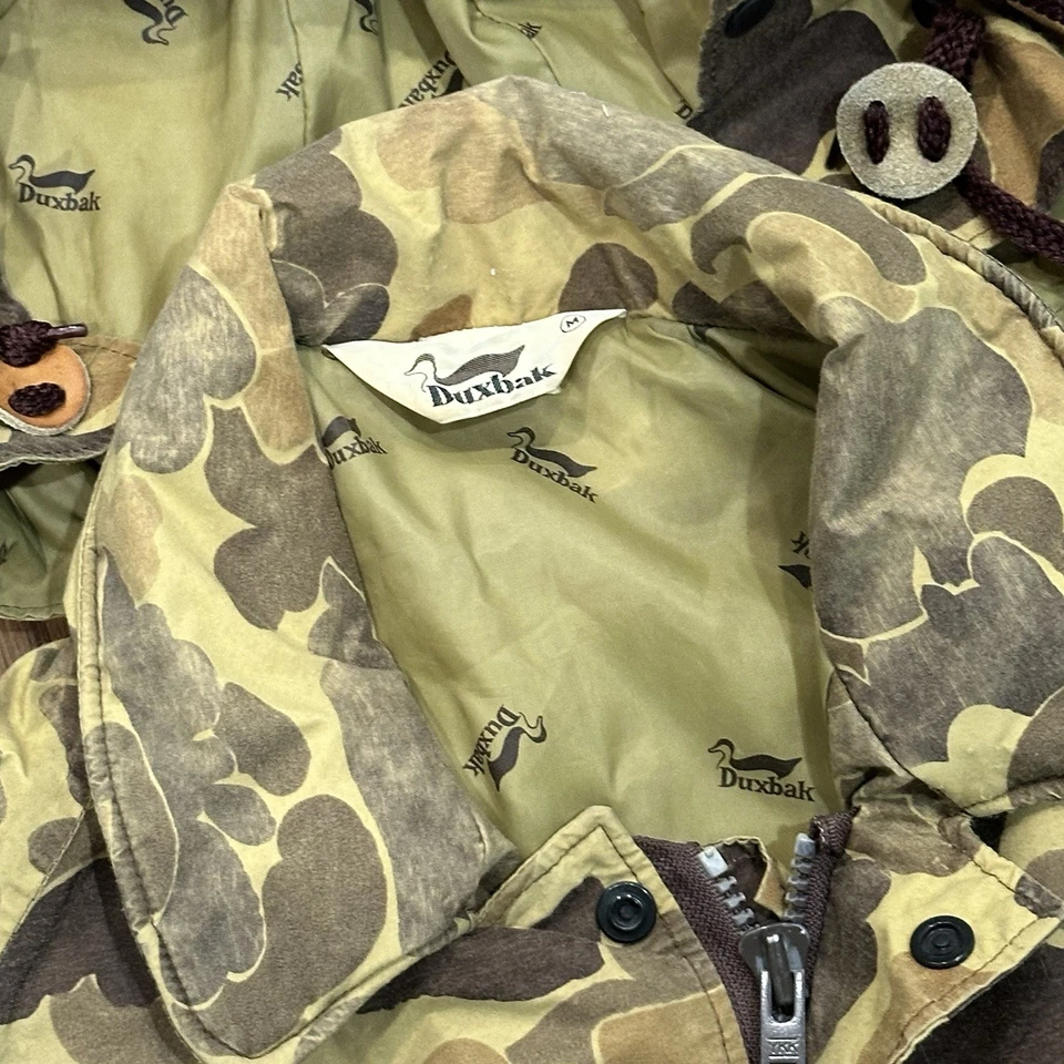 Vintage 80s Duxbak Goretex Duck Camo Rain Jacket Size Medium Full Zip Frogskin - Image 4 of 4
