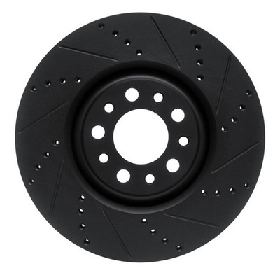 R1 Concepts Front Right Drilled & Slotted Brake Rotor for Alfa Romeo Giulia &