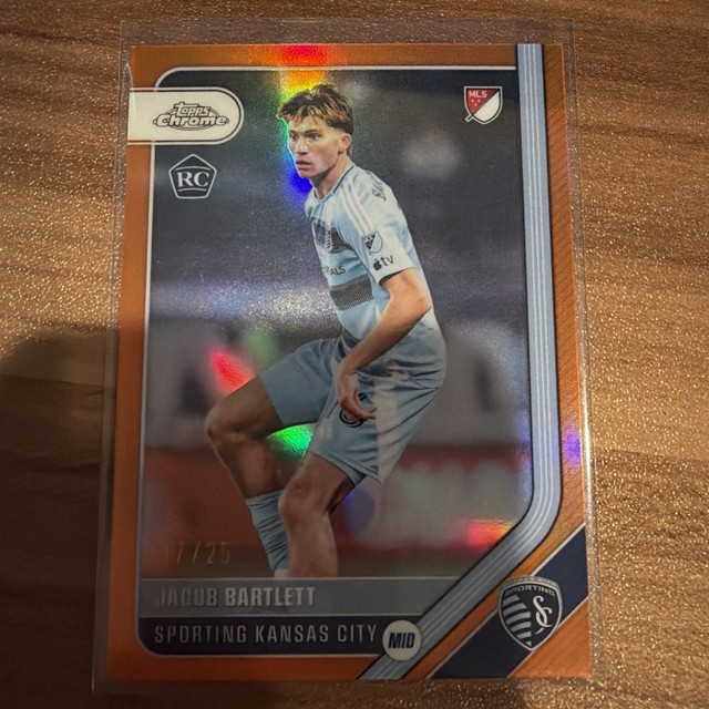 Topps 2026 Chrome MLS Jacob Bartlett RC 131 Orange Refractor /25 Sporting Kansas