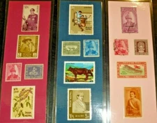 3 BOOKMARKS~NEPAL Laminated POSTAGE STAMPS!  NICE LOT! Kathmandu Nepal ASIA 