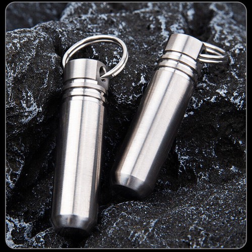 EDC Titanium Alloy Waterproof Pill Storage Box Outdoor Travel Survival Container - Picture 1 of 14