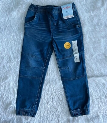 Cat & Jack Joggers Jeans Toddler Boys 5T Medium Wash Stretch Blue