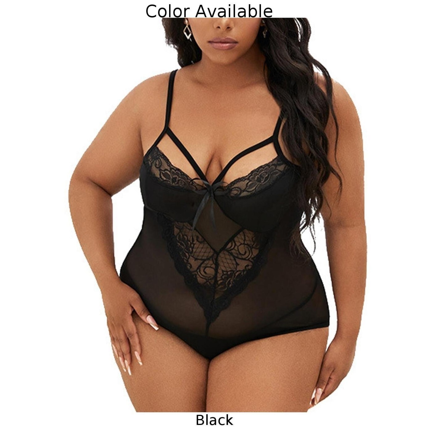 Biancheria Intima Taglie Forti Donna - Set Reggiseno E Slip In Pizzo Con Scollo Americano - Foto 5