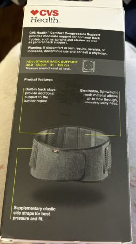 CVS HEALTH BACK COMFORT COMPRESSION SUPPORT MODERATE SUPPORT ONE SIZE - Picture 3 of 4
