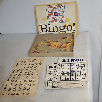 1963 Vintage BINGO Set Cards Whitman 4409 Game