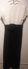 Used Size 7-8 Ivory & Navy Long Dress from Betsy’s Things, V-neck, empire waist — photo 3