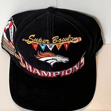 SnapBack Hat Logo  Denver Broncos Super Bowl XXXII 32 1990s Vtg  Football Hat