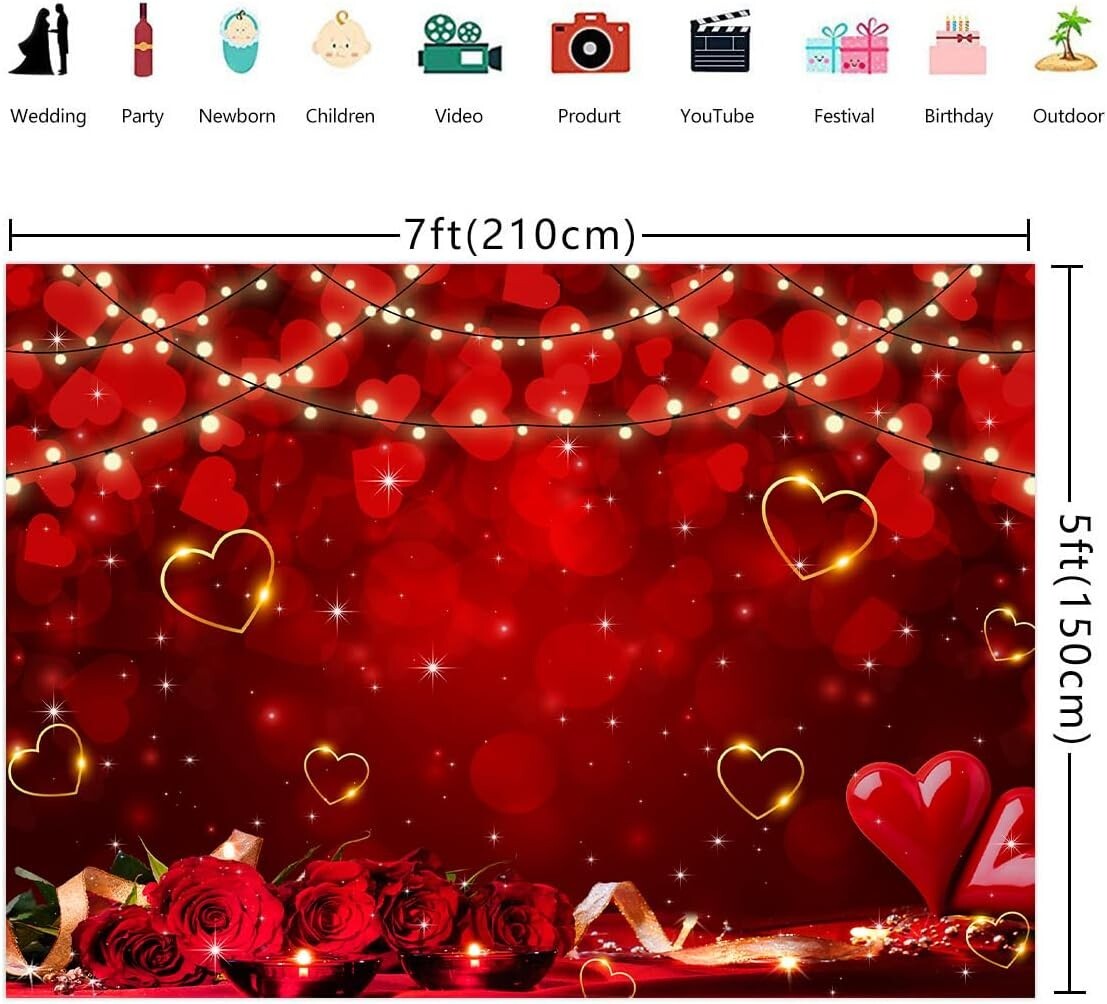 Backdrop Design Valentine Background For Photography Glitter Bokeh Red ...