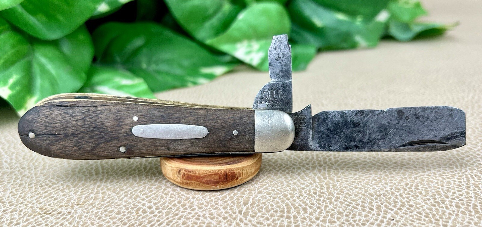 Antique Holley Lakeville Conn. Wood Handle 2 Blade Pocket Knife eBay