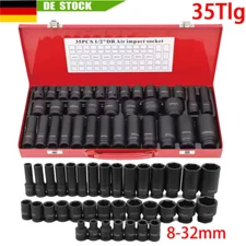 Kraft-Schlagschrauber-Nüsse Steckschlüssel-Satz-Set Schlagnüsse 1/2" 8 - 32mm