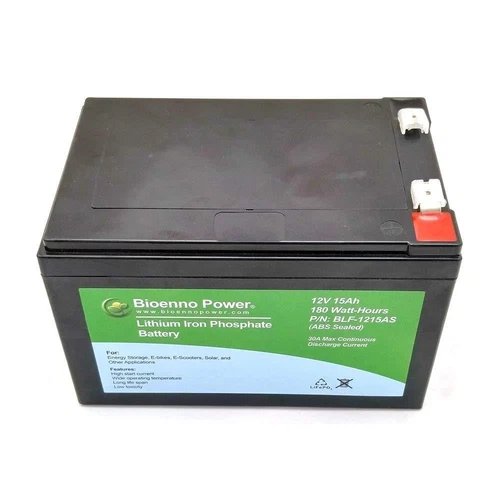 Bioenno Power BLF-1215AS 12V 15Ah LFP LiFePO4 Battery - 30A Max Discharge