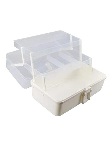 Cajas de costura de plástico blanco y almacenes